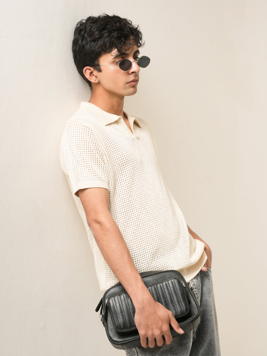 Open Knit Polo