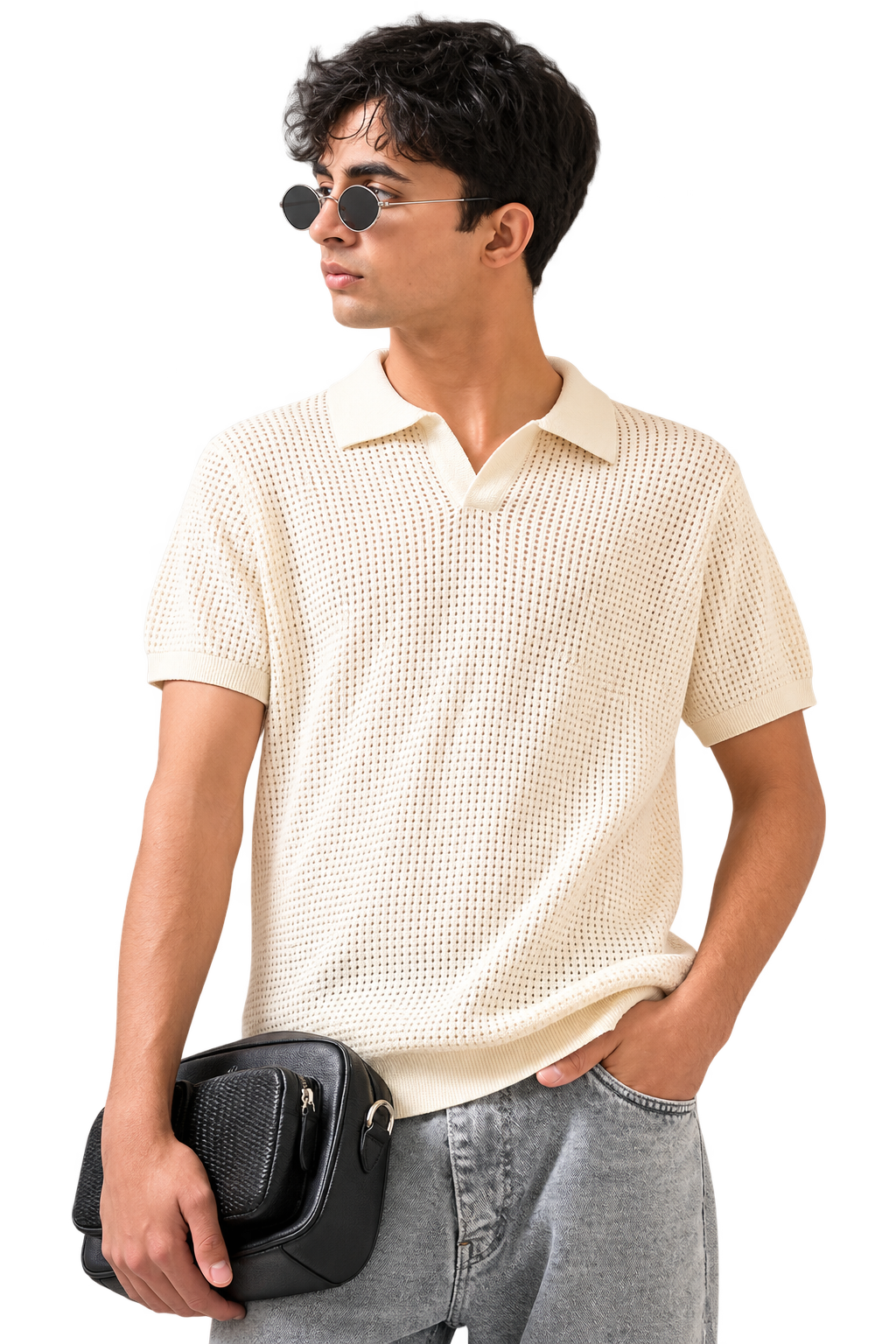 Open Knit Polo