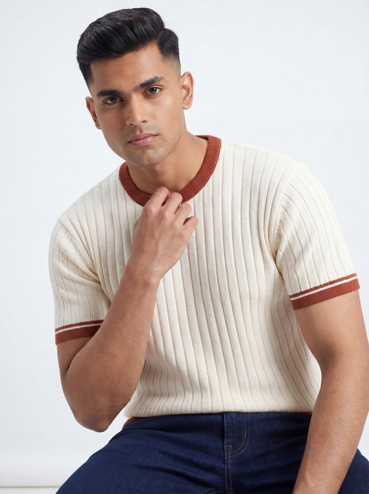 Rib Knit T-Shirt