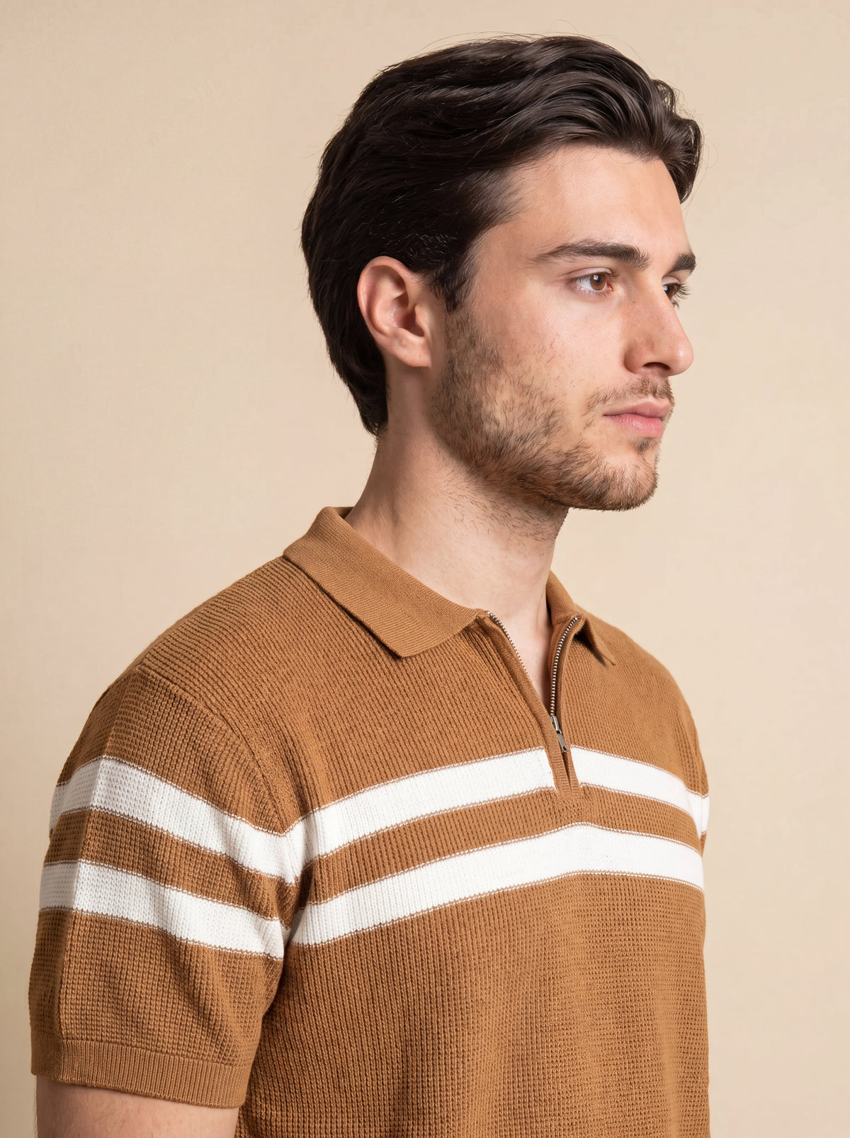 Zip Collar Knit Polo