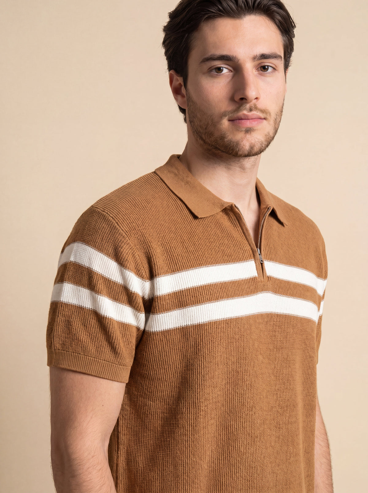 Zip Collar Knit Polo